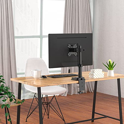 WALI Monitor Pole Mount for Universal Monitor Mounting System, Pole Mount Bracket Fits 1.1 to 2.4" Diameter Pole, Up to 32" Screens, Mounting Holes for 75 x 75mm and 100 x 100mm (VES02), Black - size: For 1.1''-2.4'' diameter pole