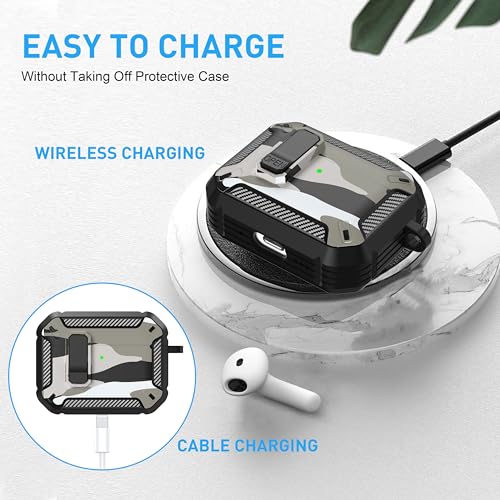 for AirPods Pro 3 Case with Magnetic Lock, Magsafe Compatible, Camo White - color: Camo White, size: AirPods Pro 3 Case 2025