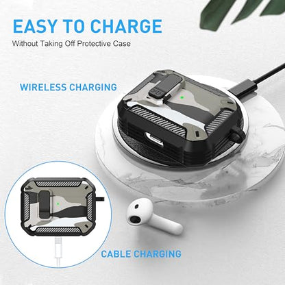 for AirPods Pro 3 Case with Magnetic Lock, Magsafe Compatible, Camo White - color: Camo White, size: AirPods Pro 3 Case 2025