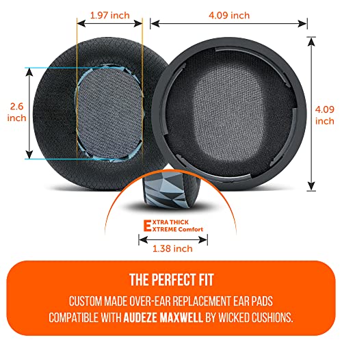 WC Freeze Maxwell Gen 1 - Cooling Gel Earpads for Audeze Maxwell 1 | Made by Wicked Cushions | Elevate Comfort, Durability, Thickness & Sound Isolation for Gaming | Geo Grey - color: Geo Grey