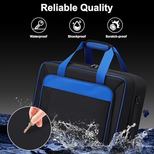 GDNasist Carrying Case Compatible with PS5/PS5 Pro/PS5 Slim | Travel Thickened Protective Bag Compatible with Playstation 5 Console, Headset, PS5 Controller, Game Discs and Accessories - color: Black