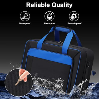GDNasist Carrying Case Compatible with PS5/PS5 Pro/PS5 Slim | Travel Thickened Protective Bag Compatible with Playstation 5 Console, Headset, PS5 Controller, Game Discs and Accessories - color: Black