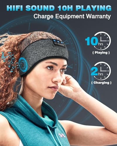 LC-dolida Sleep Headphones Bluetooth 5.4, Headband Headphones Earphones Wireless, Sleep Mask for Gifts,Workout,Jogging,Yoga(Greige) - color: Greige