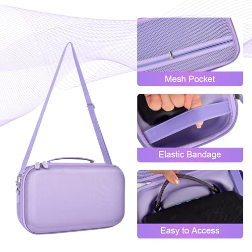ANKHOH Hard Travel Case for JBL Charge 6 Speaker with Shoulder Strap | Fixed tray, elastic strap and zippered mesh pocket organize the speaker, charger and cables, Black, Case Only - color: Purple