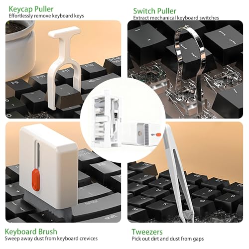 [32-in-1 Cleaning Kit] 32-in-1 Cleaning Kit | Includes Brushes for Computer Keyboards, Earphones, iPads, Phones, and Cameras