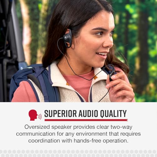 Cobra 2.5mm D-Style Headset for Two-Way Radios | Over-The-Ear Headset for Hands-Free Communication with Push-To-Talk Button