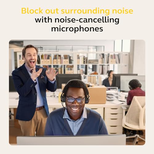 Jabra Evolve2 50 Wired Stereo Headset - with AirComfort Technology, Noise-Cancelling Mics & Active Noise Cancellation - MS Teams Certified, Works with All Other Platforms - Black - color: Black, style: Teams Certified