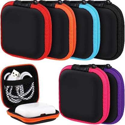 Sweetude 30 Sets Portable Earbud Case Pouch for USB-c Wired Ear Buds Square EVA Earphone Holder Pocket Earphone Cell Phone Accessories Memory Card Organizer Travel Case for Earphones and Earplugs