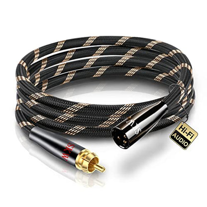SKW Single XLR Male to RCA Male Cable, BG Series Ultra-high Purity Copper Audio Cable 4.9ft/1.5M (1 Cable) - color: XLR Male to RCA Male, size: 4.9 ft (1.5 m)