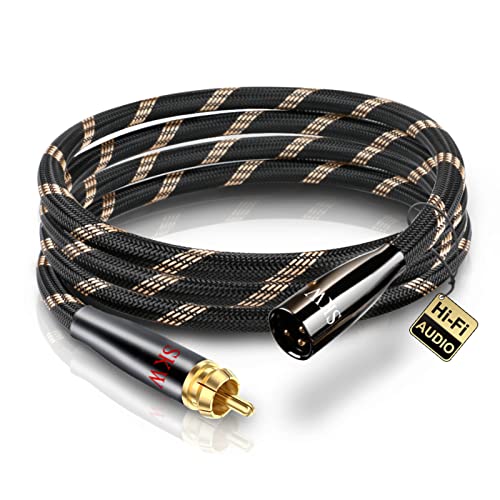 SKW Single XLR Male to RCA Male Cable, BG Series Ultra-high Purity Copper Audio Cable 4.9ft/1.5M (1 Cable) - color: XLR Male to RCA Male, size: 4.9 ft (1.5 m)