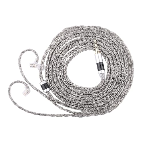 Tripowin Zonie 2M 16-Core SPC IEM Replacement Cable with 3.5mm Jack | PVC Jacket, Tangle-Free Braid, Ergonomic Earhooks for Audiophiles, HiFi Extension Cord for Wired Earbuds (Recessed 2Pin) - style: Recessed 2Pin