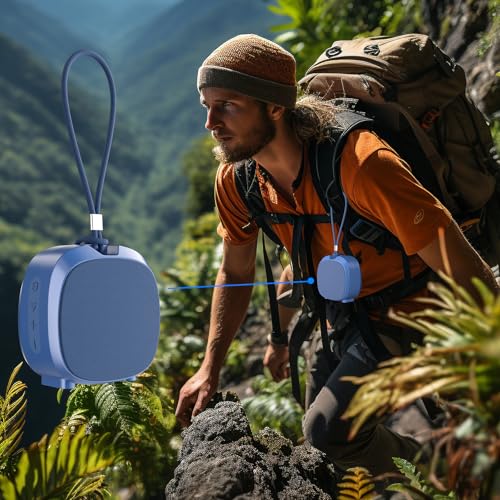 PEICHENG Speaker, Small Portable Bluetooth Wireless IPX5 Waterproof Shower Speaker,Loud Stereo Sound Deep Bass,Dual Pairing, RGB Lights,Long Playtime for Outdoor Party, Great Gift,1PC (Blue) - color: Blue