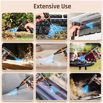 Compressed Air Duster - Electric Air Duster, 50 mph 110000RPM Super Power | Cordless Canned Air Dust Blower for PC/Computer/Blaster/Keyboard/Home, Mini/Variable Speed/Quick Dusting