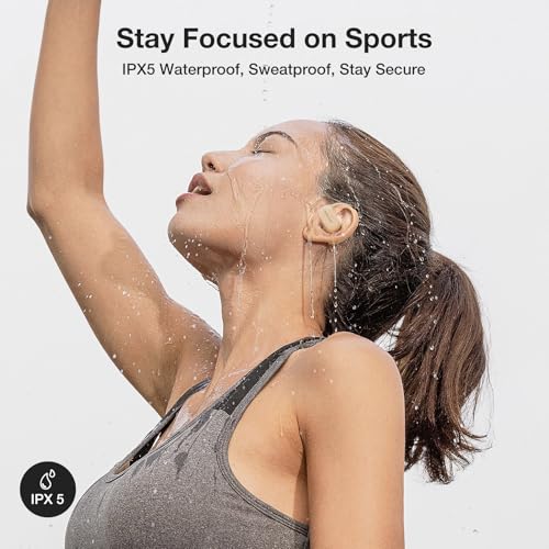 BlitzRock CT3 Open Ear Headphones Bluetooth 5.4, 32Hrs Playtime IPX5, 4-Mic ENC Clear Calls, Custom EQ App, Ergonomic Earhooks for Running/Cycling/Gym - color: Pink