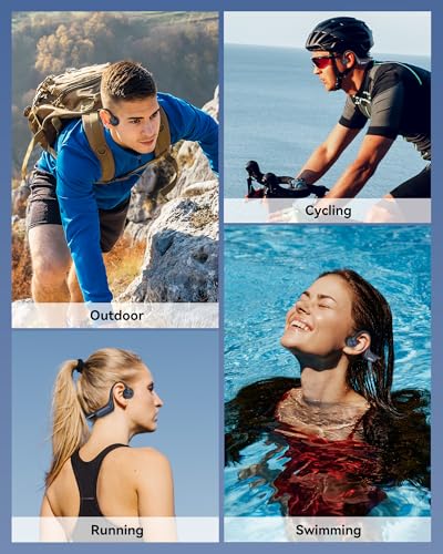 Voistek Bone Conduction Headphones with 32GB MP3 Player, IP68 Waterproof | Open-ear waterproof bone conduction headphones with 32GB MP3 player for running, cycling, swimming and phone-free workouts