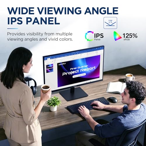KOORUI 24" FHD IPS PC Monitor, 144Hz Adaptive Sync, Eye Care, Tilt Adjustable, HDMI & VGA, VESA Mount for Home Office, Streaming and Casual Gaming - size: 23.8