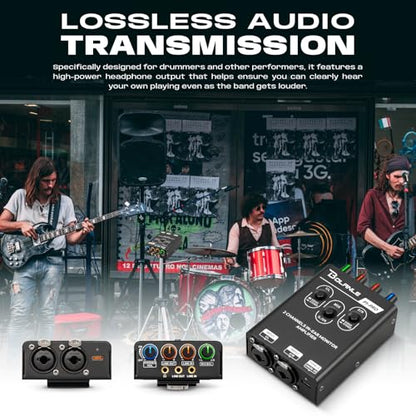 Bolanle P1-Pro 2-Channel Personal in-Ear Monitor Amplifier, Black | Stereo headphone amp with dual XLR/TRS inputs, mono/stereo switching, mix/balance, 3.5 mm output, USB-C 5V or 2 AAA power - color: P1 PRO(Black)