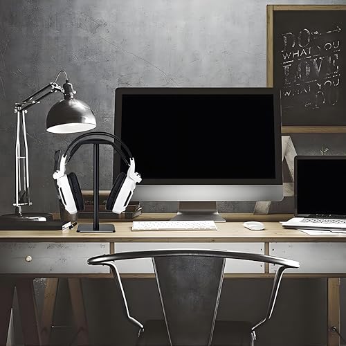 Headphone Stand, Universal Game Headset Metal Holder Earphone Stand - color: Black