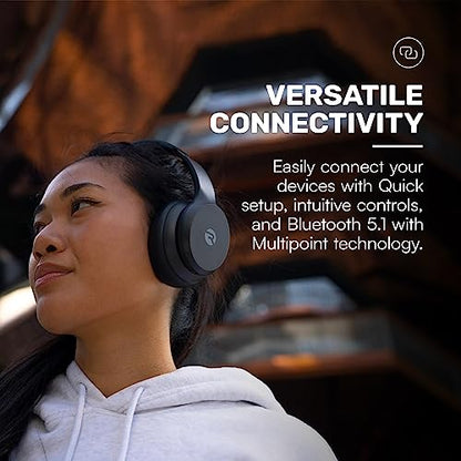 Raycon Fitness Bluetooth Headphones - Over The Ear Running Headphones, Active Noise Cancelling Wireless Headphones + Awareness Mode, Bluetooth Headset with Mic, 45 Hours of Battery Life (Black) - color: Black