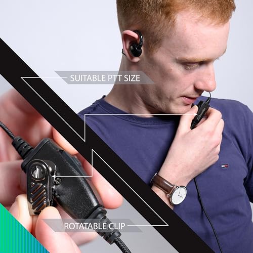 BSE12-AX C-Shape Swivel Style Earpiece Headset for Motorola Radio XPR3300 XPR3500e DEP8050 Elite - size: 1 Piece