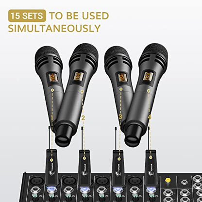 TONOR Wireless Microphone, UHF Karaoke Microphone System, Microfonos Inalambricos with Rechargeable Receiver, Cordless Dynamic Mic Set for Singing, Wedding, Party, 200ft TW310, 1 Mic Grey - style: Single Mic Grey