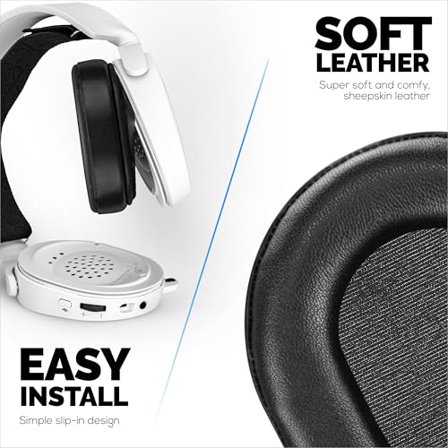 Sheepskin Earpads for Steelseries Arctis 1, 3, 5, 7, 9, PRO & Prime Headsets, Real Leather with Memory Foam - Thicker, Comfier & Long Lasting, by Brainwavz - color: Sheepskin