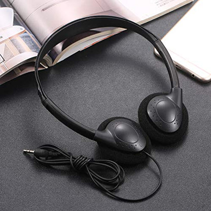 Classroom Headphones Bulk 12 Pack Class Set for School Students Kids and Adult -Sturdy Wired 3.5mm Plug (Black, 12 Pack) - color: Black, size: 12 Pack