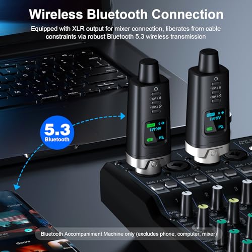Aokeo AK-M1 XLR Bluetooth Receiver-High-Fidelity Wireless Audio Adapter,100ft Stable Connection,Stereo for Speakers,Mixers,DJ Equipment,Weddings(2 Pack) - color: Receiver x2