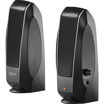 Logitech S-120 2-Piece 2 Channel Multimedia Speaker System w/Headphone Jack (Black)