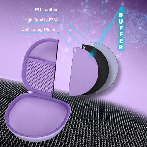 Headphone Case Compatible with JBL/Beats/BERIBES/Jlab/Picun/TOZO/KVIDIO/Soundcore Anker/Skullcandy Noise Cancelling Over-Ear Headphones, Pearl Purple - color: Pearl Purple