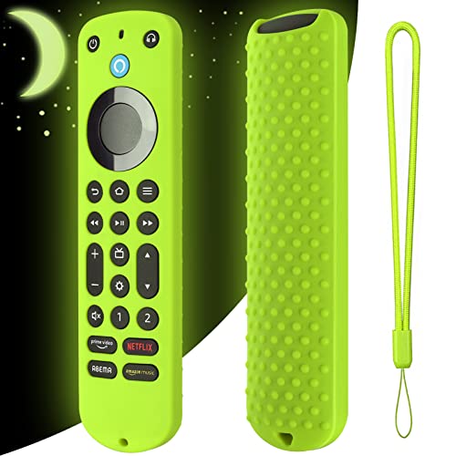 Silicone Cover for Voice Remote Pro 2022, Silicone Case Cover for Voice Remote Pro 2022 with Lanyard (Glow Green) - color: Glow green