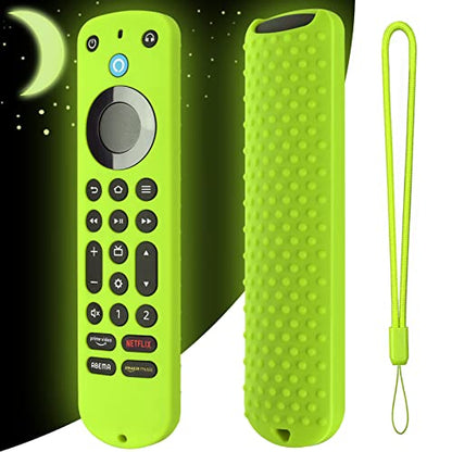 Silicone Cover for Voice Remote Pro 2022, Silicone Case Cover for Voice Remote Pro 2022 with Lanyard (Glow Green) - color: Glow green