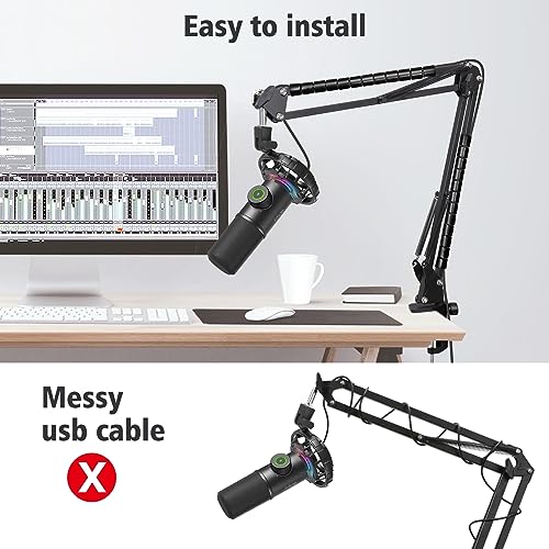 SUNMON Mic Boom Arm, Microphone Stand for Fifine K688 with Cable Sleeve - color: Fifine K658 Boom Arm with Cable Sleeve