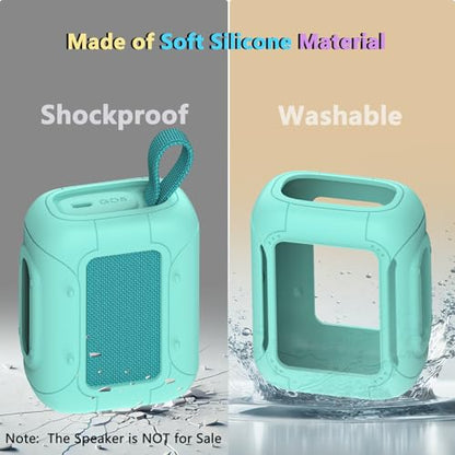 Silicone Cover and Hard Carrying Case for JBL Go 5 Bluetooth Speaker | Protective Cases for Go 5 Speaker Accessories, Scratch-Resistant and Drop-Proof Cover (Teal) - color: Teal