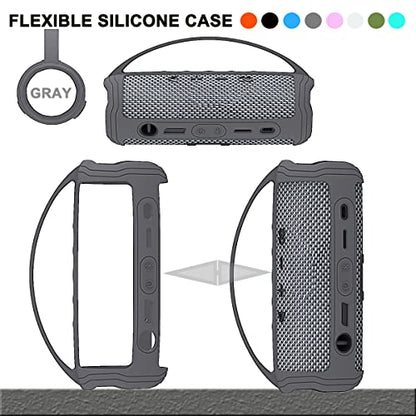 JCHPINE Silicone Cover Case for JBL Flip 6 Portable Bluetooth Speaker - color: Grey