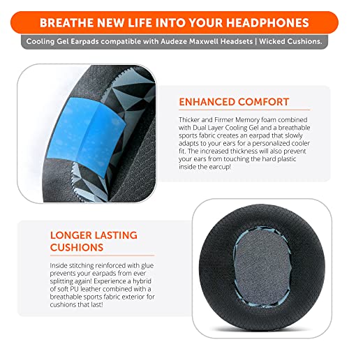 WC Freeze Maxwell Gen 1 - Cooling Gel Earpads for Audeze Maxwell 1 | Made by Wicked Cushions | Elevate Comfort, Durability, Thickness & Sound Isolation for Gaming | Geo Grey - color: Geo Grey