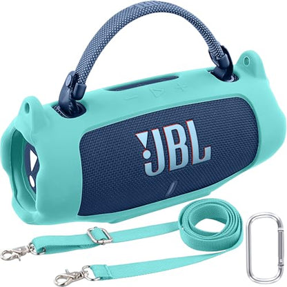 khanka Silicone Case for JBL Charge 6 Waterproof Speaker,Mint Green | EVA Hard Shell, Carabiner Clip Attachment, Impact Resistant Protection, Soft Interior Lining, Impact Protect for JBL Charge 6 - color: Mint Green