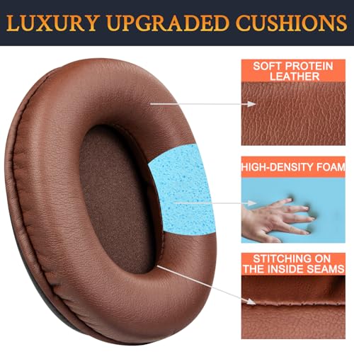 SOULWIT Earpads for ATH M50X Headphones - Coffee | for Audio Technica M50X/M40X/M30X/M20X/MSR7/SX1 Monitor Headphones - color: Coffee