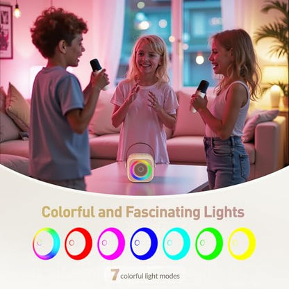 Karaoke Machine for Kids, Karaoke Gifts for Girls Ages 4, 5, 6, 7, 8, 9, 10, 12 +Year Old Birthday Party, 4-12 Years Old Christmas Toys Gift for Girls - color: Beige