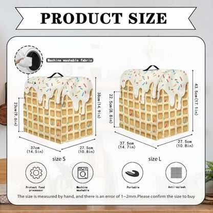 Stand Mixer Dust Cover with Top Handle, Stand Mixer Organizer Bags with Front Pockets Dust-Proof Stand Blender Cover Kitchen Attachments Ice Cream - color: Ice Cream, size: S