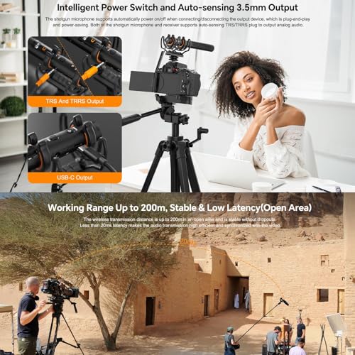 COMICA VM40 Combo Shotgun Microphone for Camera,Smartphone and PC | Super Cardioid Dual-Channel Wireless Mic