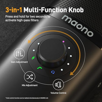 MAONO USB Podcast Microphone Bundle with Monitor Headphones, Works for Podcaster,Content Creator, Streamers.