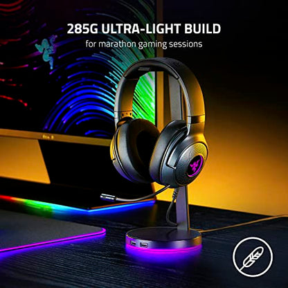Razer Kraken V3 X Wired USB Gaming Headset: Lightweight Build - Triforce 40mm Drivers - HyperClear Cardioid Mic - 7.1 Surround Sound - Chroma RGB Lighting - Black,(Pack of 8) - color: Black, size: Standard (Pack of 8), style: Kraken V3 X