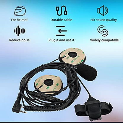 Retevis Two Way Radio Headset with Mic, Open Full Face Motorcycle Helmet