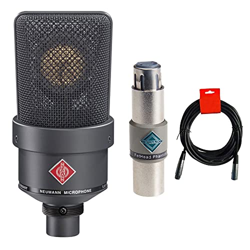 Neumann 008431 TLM 103 Large-Diaphragm Condenser Microphone (Black) Bundle with Triton Audio FetHead Phantom in-Line Microphone Preamp and XLR Cable
