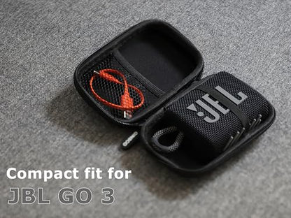 Ginsco Case for JBL Go 4 and Go 3- Ultra-Portable, Waterproof and Dustproof Bluetooth Speaker, for Go 3 - Mini Bluetooth Speaker, Travel Carrying Hard Case with Detachable Strap(Black) - color: Black