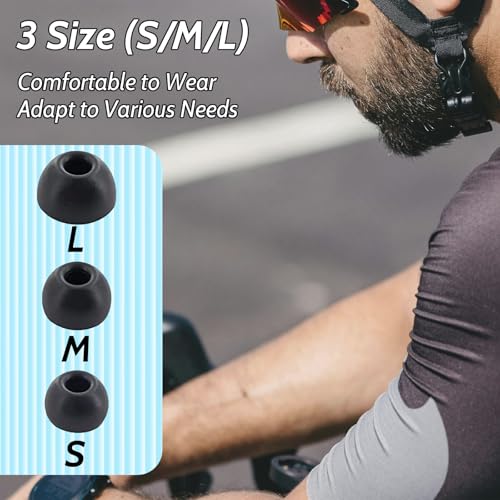 Silicone Tips Replacement Earbuds Tips for Beats Studio Buds/Beats Fit Pro Ear Tips Eartip Fit in The Charging Case Ear Covers, S/M/L, 6 Pairs, Black - color: Black