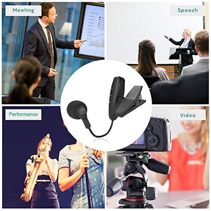 Wireless Microphone UHF Clip Condenser Mic Horn Trumpet Sax Cello | Instrument microphone,horns,trumpet,saxophone,computer,phone,speakers,voice amplifier 131ft range,1/8 and 1/4'' port