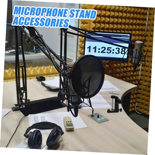 LIOOBO Adjustable Mic Arm Desk Mount with Sturdy Metal Base Clamp Holder for Podcasting Recording and Streaming Easy Installation and Slip Design