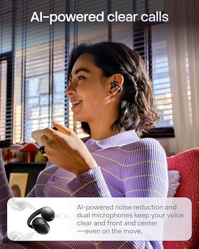 SHOKZ OpenDots Air Open-Ear Clip-On Bluetooth Earbuds, Purple,Touch Control - color: Daybreak Purple